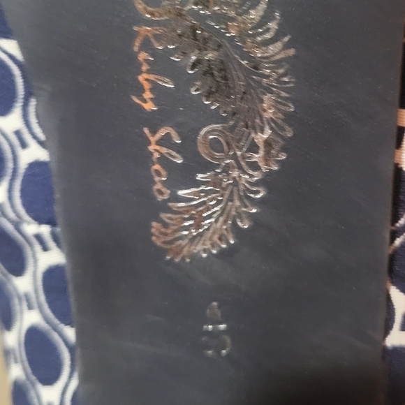 Ruby Shoo Mary Jane Bow Heels With Great Navy & White Pattern Size 6 - Picture 9 of 9